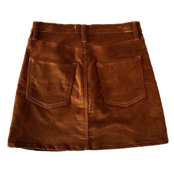 Frame Denim LMSK353 Women's Sz 26 Warm Tan/Brown Corduroy Le Mini Skirt - Picture 2 of 7